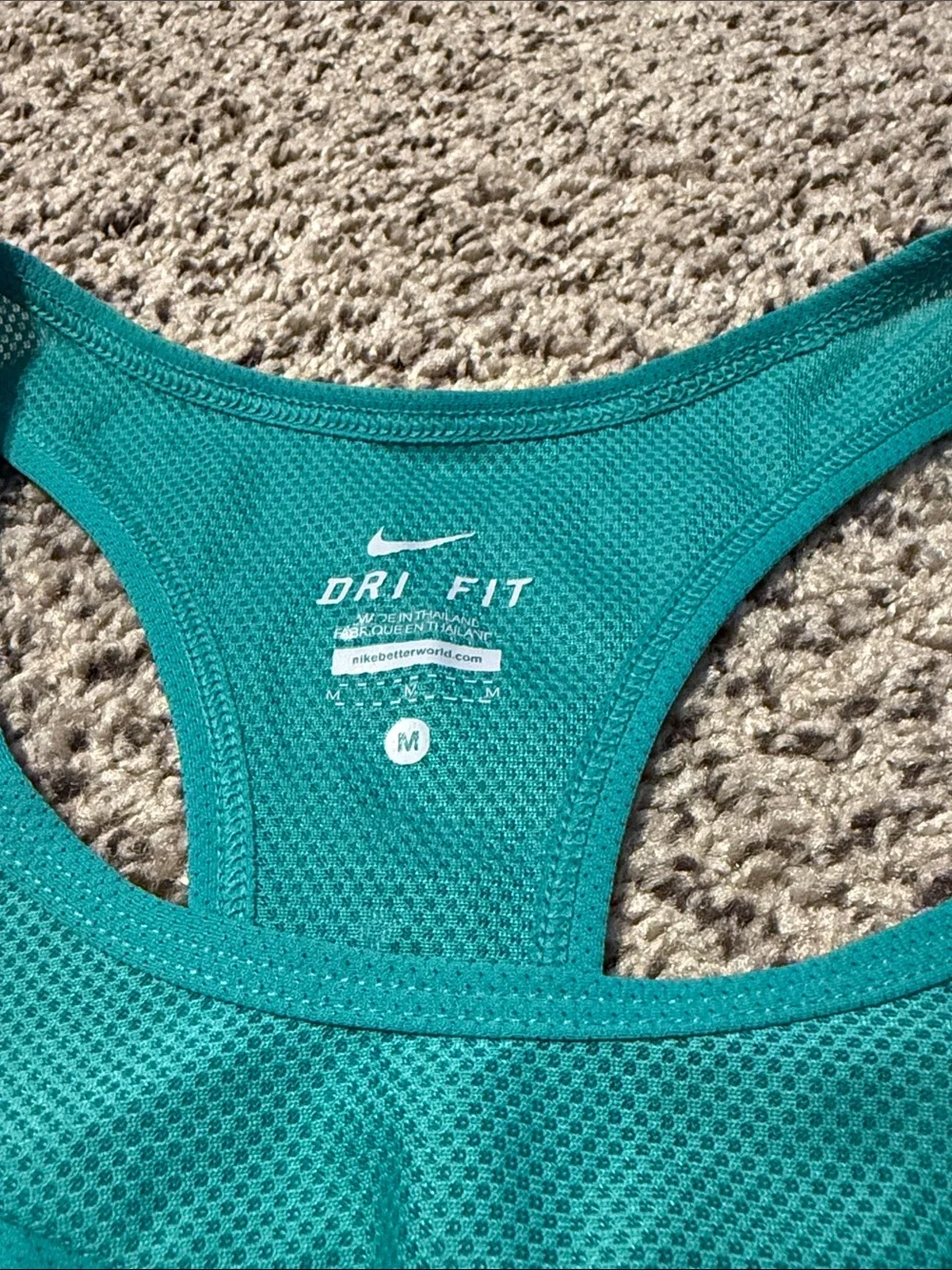 Nike Teal Racerback Athletic Tank with White Swoosh